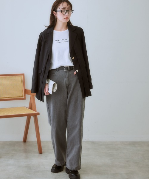 nissen（ニッセン）の「オーバーサイズテーラードジャケット（テーラードジャケット・レディース・ブラック/ベージュ・S/3L/LL/L/M）」の6枚目の写真