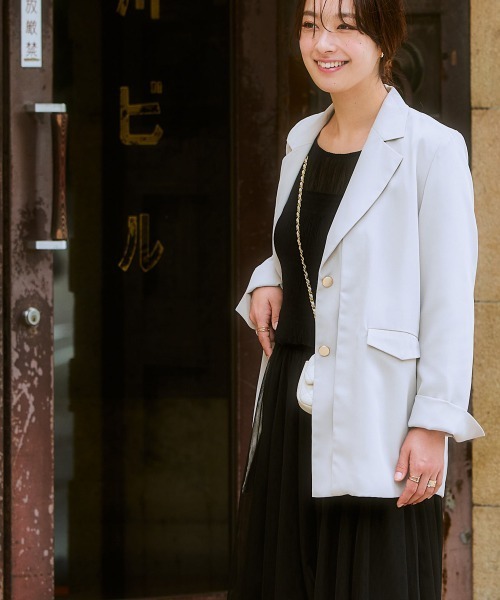 nissen（ニッセン）の「オーバーサイズテーラードジャケット（テーラードジャケット・レディース・ブラック/ベージュ・S/3L/LL/L/M）」の12枚目の写真