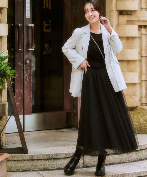 nissen（ニッセン）の「オーバーサイズテーラードジャケット（テーラードジャケット・レディース・ブラック/ベージュ・S/3L/LL/L/M）」の13枚目の写真