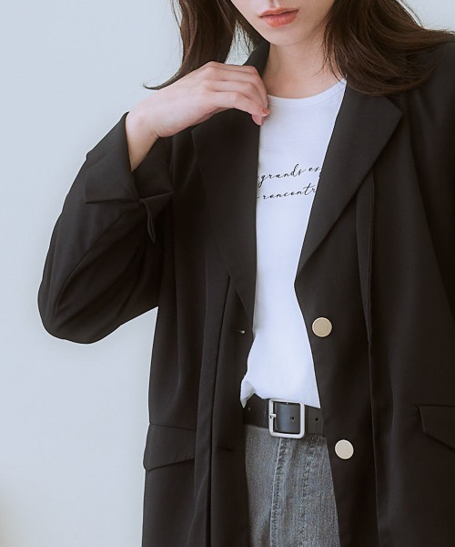 nissen（ニッセン）の「オーバーサイズテーラードジャケット（テーラードジャケット・レディース・ブラック/ベージュ・S/3L/LL/L/M）」の16枚目の写真