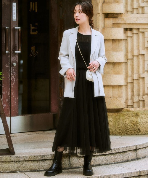 nissen（ニッセン）の「オーバーサイズテーラードジャケット（テーラードジャケット・レディース・ブラック/ベージュ・S/3L/LL/L/M）」の15枚目の写真