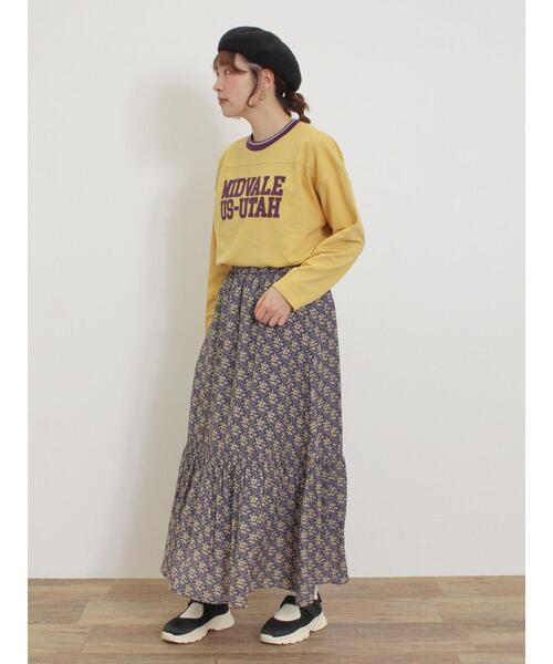 Samansa Mos2(サマンサ モスモス)の「ワッペンロゴスウェット(Tシャツ/カットソー・レディース・ネイビー/オフホワイト/イエロー/キナリ・F)」の9枚目の写真