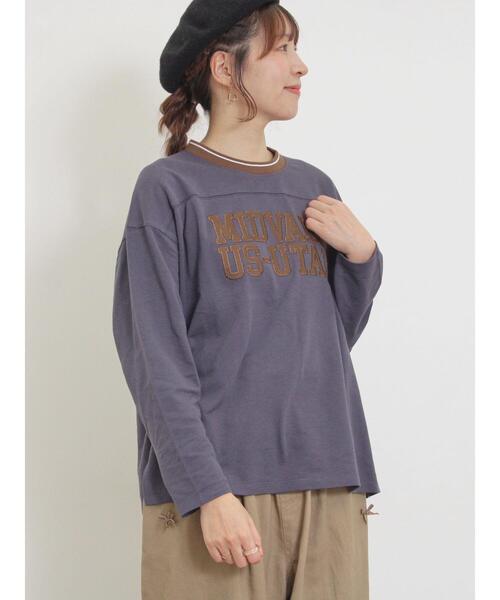 Samansa Mos2(サマンサ モスモス)の「ワッペンロゴスウェット(Tシャツ/カットソー・レディース・ネイビー/オフホワイト/イエロー/キナリ・F)」の11枚目の写真