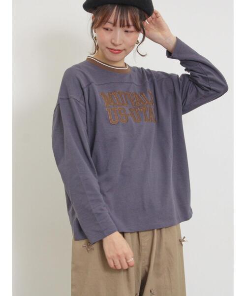 Samansa Mos2(サマンサ モスモス)の「ワッペンロゴスウェット(Tシャツ/カットソー・レディース・ネイビー/オフホワイト/イエロー/キナリ・F)」の12枚目の写真