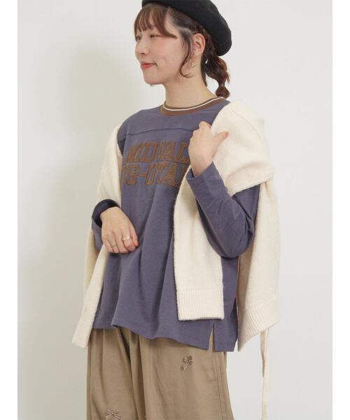 Samansa Mos2(サマンサ モスモス)の「ワッペンロゴスウェット(Tシャツ/カットソー・レディース・ネイビー/オフホワイト/イエロー/キナリ・F)」の14枚目の写真