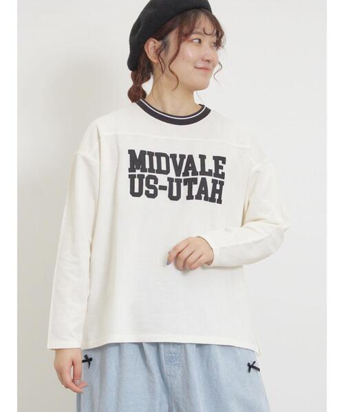 Samansa Mos2(サマンサ モスモス)の「ワッペンロゴスウェット(Tシャツ/カットソー・レディース・ネイビー/オフホワイト/イエロー/キナリ・F)」の21枚目の写真