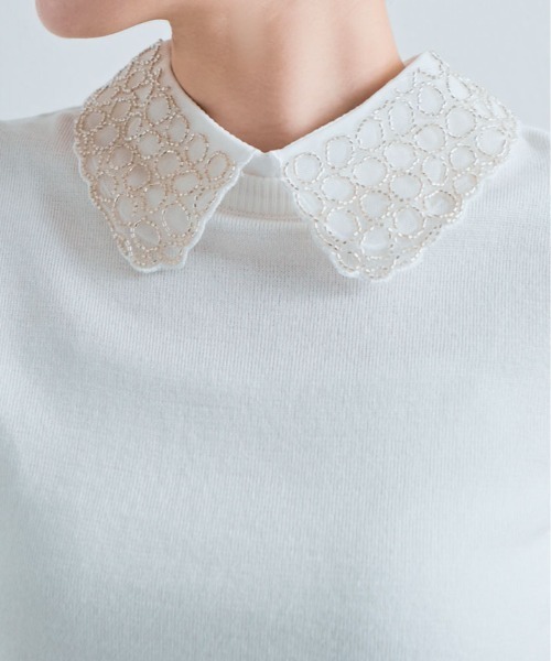 kirakiraShop(キラキラショップ)の「ビーズ 刺繍 シアー 付け襟(付け襟・レディース・C/B/A・FREE)」の14枚目の写真