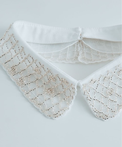 kirakiraShop(キラキラショップ)の「ビーズ 刺繍 シアー 付け襟(付け襟・レディース・C/B/A・FREE)」の8枚目の写真