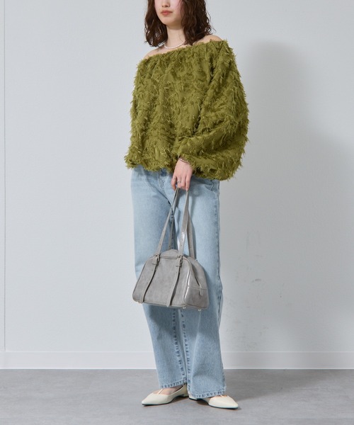 COLONY 2139（コロニートゥーワンスリーナイン）の「フリンジジャガードオフショルトップス（その他トップス・レディース・ホワイト/ブラック/カーキ・FREE）」の10枚目の写真