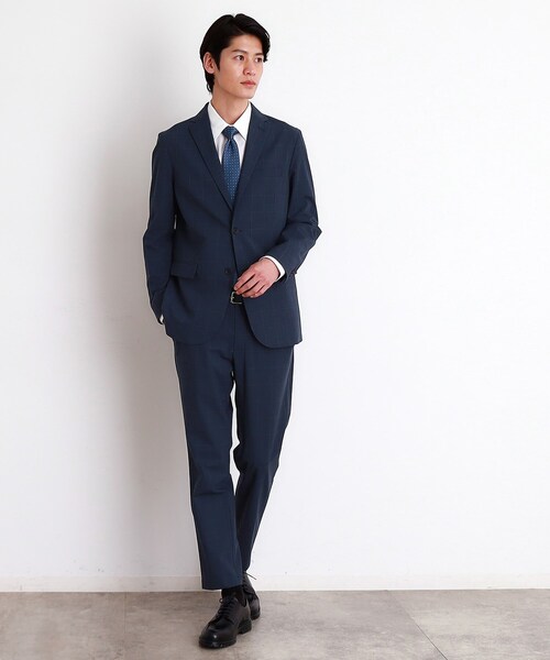 咲村　グレー テーラードジャケット セットアップ対応】ウールシャークスキン ジャケット