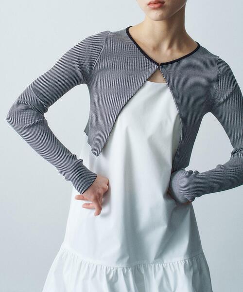 CODE A(コードエー)の「◆stretch hook cardigan(カーディガン/ボレロ・レディース・ホワイト/ブラック系2/ブラック・00)」の20枚目の写真