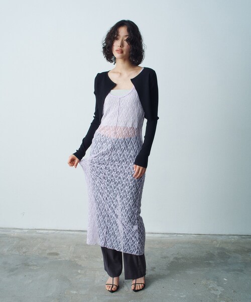 CODE A(コードエー)の「◆stretch hook cardigan(カーディガン/ボレロ・レディース・ホワイト/ブラック系2/ブラック・00)」の12枚目の写真