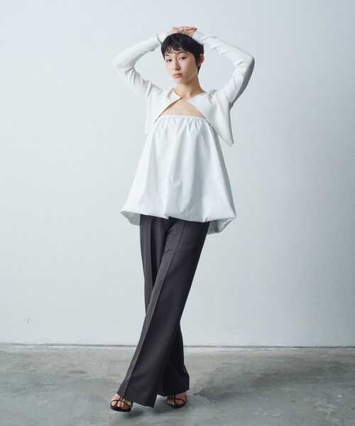 CODE A(コードエー)の「◆stretch hook cardigan(カーディガン/ボレロ・レディース・ホワイト/ブラック系2/ブラック・00)」の8枚目の写真