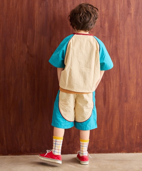 MARKEY'S（マーキーズ）の「S/Sナイロンハーフジッププルオーバー（セットアップ・キッズ・アイボリー/ブルー/キャメル・140/130/120/110/100/90/150）」の12枚目の写真