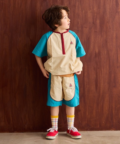 MARKEY'S（マーキーズ）の「S/Sナイロンハーフジッププルオーバー（セットアップ・キッズ・アイボリー/ブルー/キャメル・140/130/120/110/100/90/150）」の8枚目の写真