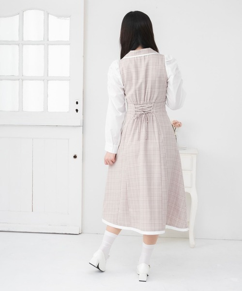DearMyLoveRose(ディアマイラブローズ)の「シャツドッキングテーラードワンピース【大きいサイズ有り】(ワンピース・レディース・ブラック/ベージュ/ブルー/ベビーピンク・SMALL/MEDIUM/LARGE/LL/3L)」の13枚目の写真