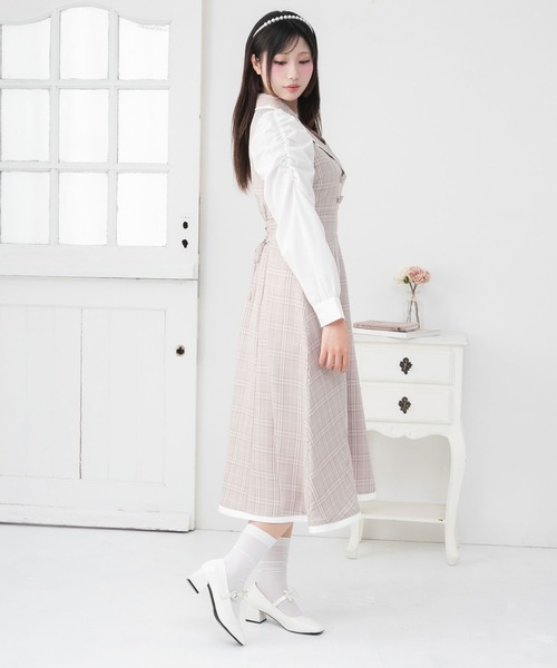 DearMyLoveRose(ディアマイラブローズ)の「シャツドッキングテーラードワンピース【大きいサイズ有り】(ワンピース・レディース・ブラック/ベージュ/ブルー/ベビーピンク・SMALL/MEDIUM/LARGE/LL/3L)」の14枚目の写真