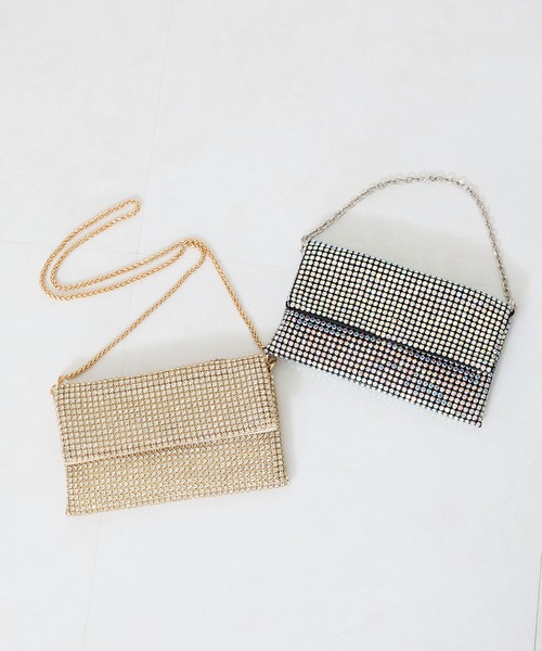 ORiental TRaffic（オリエンタルトラフィック）の「3wayビジュースクエアバッグ/MOB020（クラッチバッグ・レディース・レインボー/ゴールド・ﾌﾘ-）」の3枚目の写真