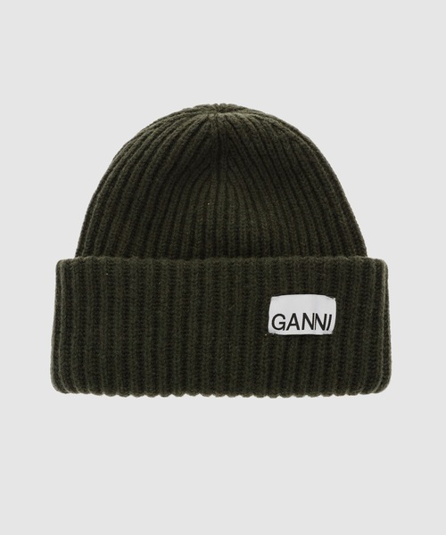 GANNI（ガニー）の「Structured Rib Beanie（ニットキャップ/ビーニー・レディース・ブラック/グレー系その他/ピンク系その他/ブラック系その他/ベージュ系その他・ONE SIZE）」の2枚目の写真