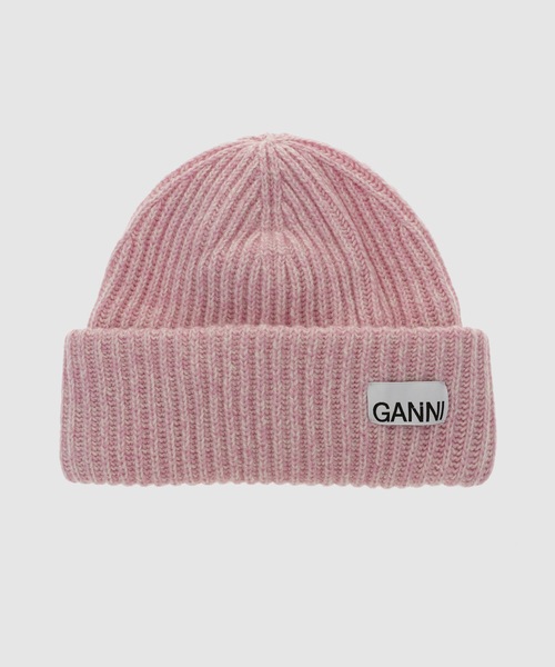 GANNI（ガニー）の「Structured Rib Beanie（ニットキャップ/ビーニー・レディース・ブラック/グレー系その他/ピンク系その他/ブラック系その他/ベージュ系その他・ONE SIZE）」の5枚目の写真