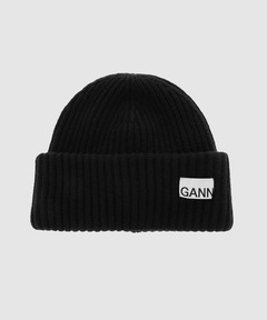 GANNI グレー ニットビーニー 新品タグ付き ガニー GANNI GANNI ニット帽 Soft Wool Beanie ビーニー