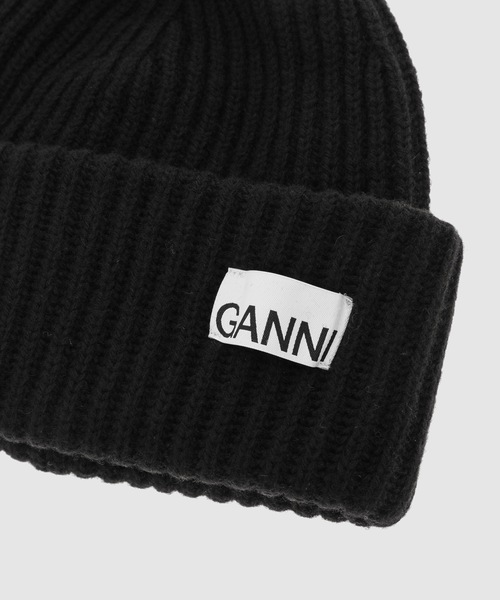 GANNI（ガニー）の「Structured Rib Beanie（ニットキャップ/ビーニー・レディース・ブラック/グレー系その他/ピンク系その他/ブラック系その他/ベージュ系その他・ONE SIZE）」の6枚目の写真