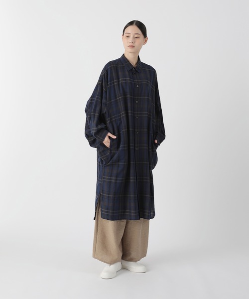 Plantation(プランテーション)の「シアーチェック / ワンピース / (O)(ワンピース・レディース・ネイビー/オフホワイト・M size)」の3枚目の写真
