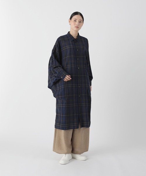 Plantation(プランテーション)の「シアーチェック / ワンピース / (O)(ワンピース・レディース・ネイビー/オフホワイト・M size)」の6枚目の写真