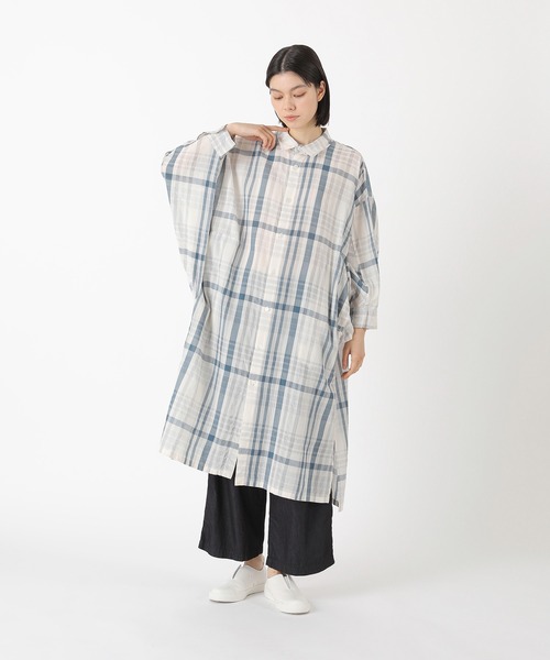 Plantation(プランテーション)の「シアーチェック / ワンピース / (O)(ワンピース・レディース・ネイビー/オフホワイト・M size)」の12枚目の写真