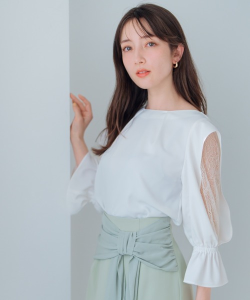MISCH MASCH(ミッシュマッシュ)の「レーススリーブブラウス(シャツ/ブラウス・レディース・ホワイト/ピンク/ラベンダー・フリ-)」の5枚目の写真