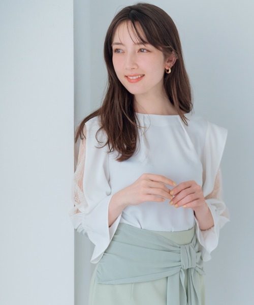 MISCH MASCH(ミッシュマッシュ)の「レーススリーブブラウス(シャツ/ブラウス・レディース・ホワイト/ピンク/ラベンダー・フリ-)」の6枚目の写真