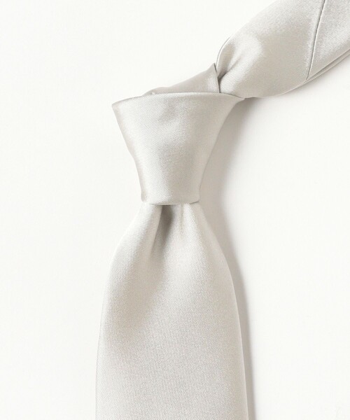 LUIGI BORRELLI（ルイジボレッリ）の「LUIGI BORRELLI / シルク サテン ソリッド ネクタイ（ネクタイ・メンズ・シルバー/ネイビー・ONE SIZE）」の5枚目の写真