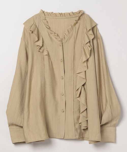 【JEANASIS】ワッシャーアシメフリルブラウス/328074 JEANASIS（ジーナシス）の「ワッシャーアシメフリルブラウス