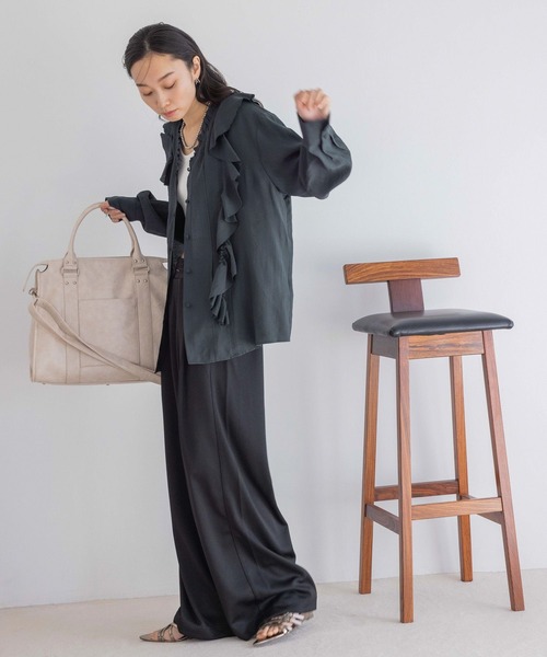 JEANASIS（ジーナシス）の「ワッシャーアシメフリルブラウス