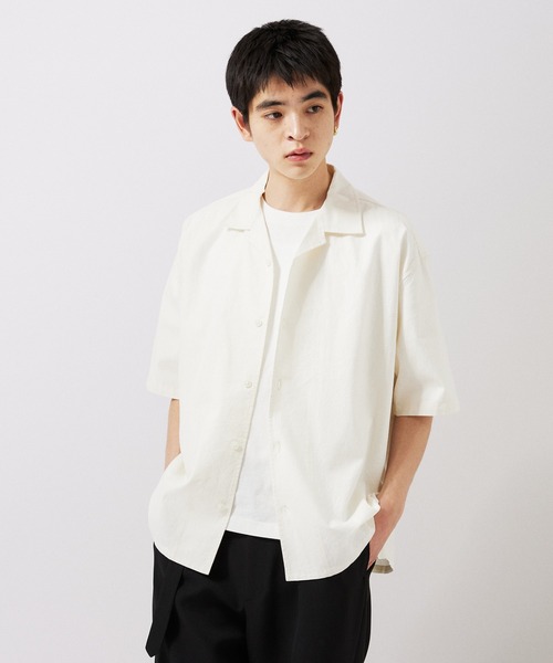 JOURNAL STANDARD（ジャーナルスタンダード）の「【ZOZO限定】綿麻 ショートスリーブシャツ（シャツ/ブラウス・メンズ・サックスブルー/ライトピンク/ブラック/ホワイト/グリーン/ブラウン/ネイビー/ベージュ・XS/S/M/L/XL）」の2枚目の写真