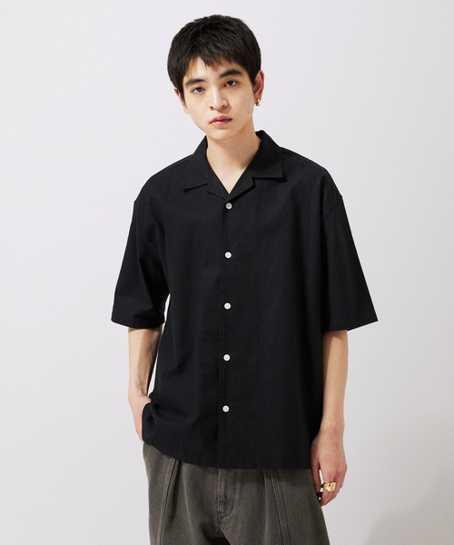 JOURNAL STANDARD（ジャーナルスタンダード）の「【ZOZO限定】綿麻 ショートスリーブシャツ（シャツ/ブラウス・メンズ・サックスブルー/ライトピンク/ブラック/ホワイト/グリーン/ブラウン/ネイビー/ベージュ・XS/S/M/L/XL）」の3枚目の写真