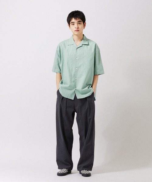 JOURNAL STANDARD（ジャーナルスタンダード）の「【ZOZO限定】綿麻 ショートスリーブシャツ（シャツ/ブラウス・メンズ・サックスブルー/ライトピンク/ブラック/ホワイト/グリーン/ブラウン/ネイビー/ベージュ・XS/S/M/L/XL）」の13枚目の写真