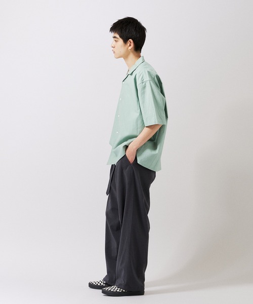 JOURNAL STANDARD（ジャーナルスタンダード）の「【ZOZO限定】綿麻 ショートスリーブシャツ（シャツ/ブラウス・メンズ・サックスブルー/ライトピンク/ブラック/ホワイト/グリーン/ブラウン/ネイビー/ベージュ・XS/S/M/L/XL）」の15枚目の写真