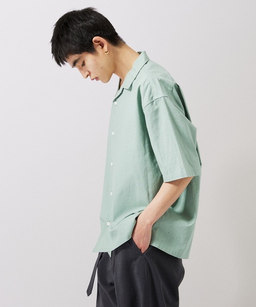 JOURNAL STANDARD（ジャーナルスタンダード）の「【ZOZO限定】綿麻 ショートスリーブシャツ（シャツ/ブラウス・メンズ・サックスブルー/ライトピンク/ブラック/ホワイト/グリーン/ブラウン/ネイビー/ベージュ・XS/S/M/L/XL）」の19枚目の写真