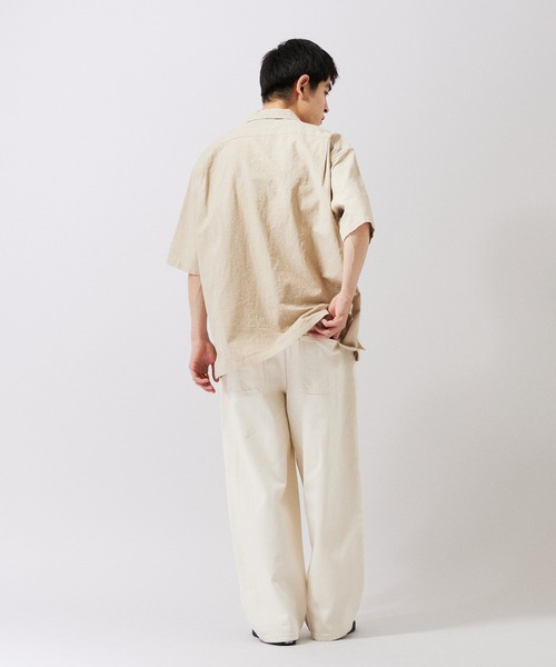 JOURNAL STANDARD（ジャーナルスタンダード）の「【ZOZO限定】綿麻 ショートスリーブシャツ（シャツ/ブラウス・メンズ・サックスブルー/ライトピンク/ブラック/ホワイト/グリーン/ブラウン/ネイビー/ベージュ・XS/S/M/L/XL）」の9枚目の写真