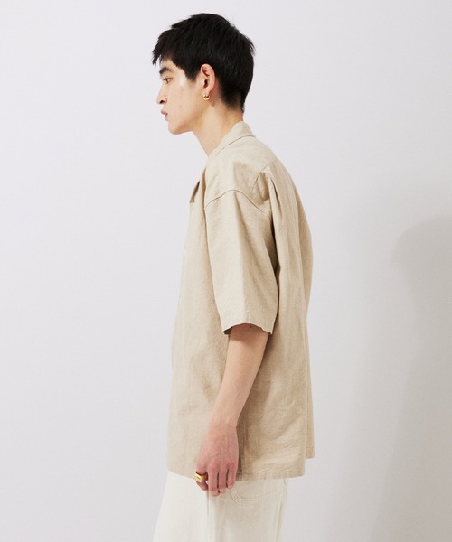 JOURNAL STANDARD（ジャーナルスタンダード）の「【ZOZO限定】綿麻 ショートスリーブシャツ（シャツ/ブラウス・メンズ・サックスブルー/ライトピンク/ブラック/ホワイト/グリーン/ブラウン/ネイビー/ベージュ・XS/S/M/L/XL）」の10枚目の写真