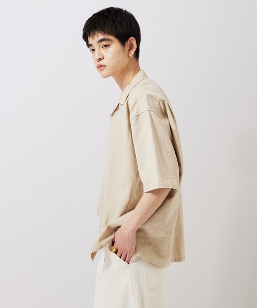 JOURNAL STANDARD（ジャーナルスタンダード）の「【ZOZO限定】綿麻 ショートスリーブシャツ（シャツ/ブラウス・メンズ・サックスブルー/ライトピンク/ブラック/ホワイト/グリーン/ブラウン/ネイビー/ベージュ・XS/S/M/L/XL）」の11枚目の写真