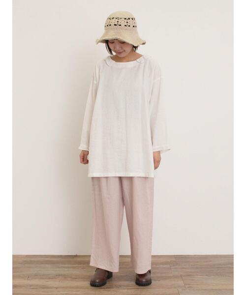 Samansa Mos2（サマンサ モスモス）の「【Cross×Linen】フリルカラーブラウス（シャツ/ブラウス・レディース・ベージュ/ピンク/サックスブルー/オフホワイト/ブルー・F）」の22枚目の写真