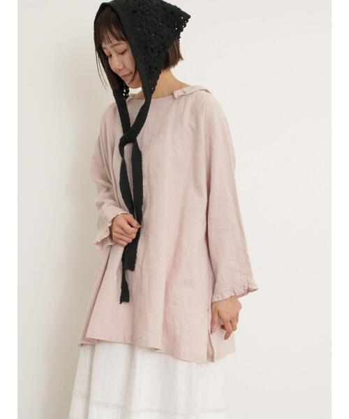 Samansa Mos2（サマンサ モスモス）の「【Cross×Linen】フリルカラーブラウス（シャツ/ブラウス・レディース・ベージュ/ピンク/サックスブルー/オフホワイト/ブルー・F）」の19枚目の写真