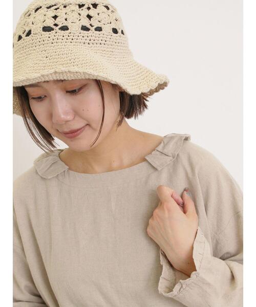 Samansa Mos2（サマンサ モスモス）の「【Cross×Linen】フリルカラーブラウス（シャツ/ブラウス・レディース・ベージュ/ピンク/サックスブルー/オフホワイト/ブルー・F）」の13枚目の写真