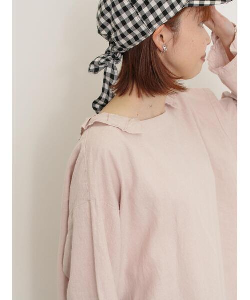 Samansa Mos2（サマンサ モスモス）の「【Cross×Linen】フリルカラーブラウス（シャツ/ブラウス・レディース・ベージュ/ピンク/サックスブルー/オフホワイト/ブルー・F）」の8枚目の写真