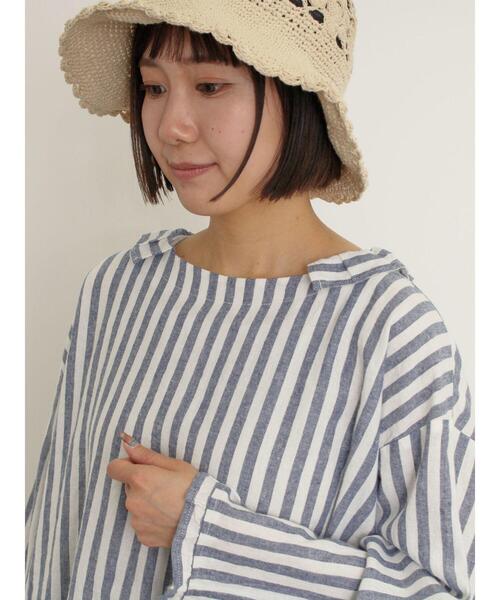 Samansa Mos2（サマンサ モスモス）の「【Cross×Linen】フリルカラーブラウス（シャツ/ブラウス・レディース・ベージュ/ピンク/サックスブルー/オフホワイト/ブルー・F）」の4枚目の写真