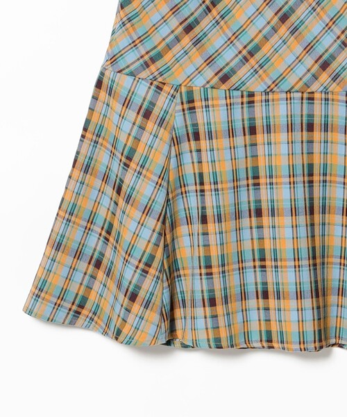 Ray BEAMS（レイビームス）の「チェック キリカエ マーメイド スカート（スカート・レディース・イエロー/ネイビー・0/1）」の9枚目の写真