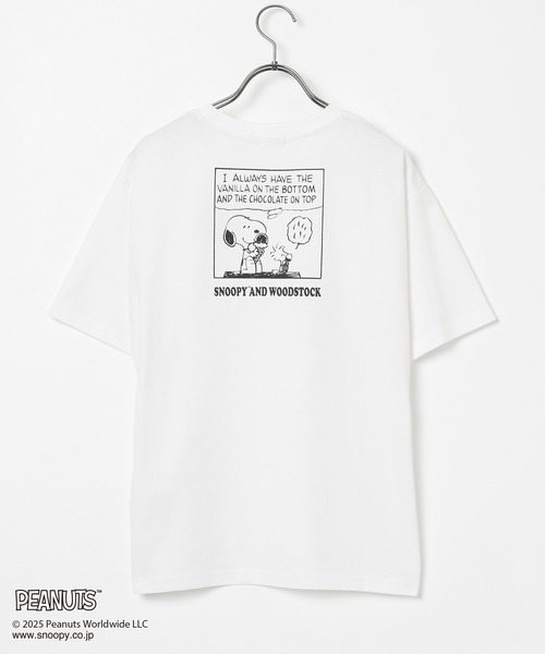 Honeys（ハニーズ）の「スヌーピー／Ｔシャツ（Tシャツ/カットソー・レディース・ピンク/ホワイト/オートミール/スミクロ/サックスブルー・L/M/S）」の15枚目の写真