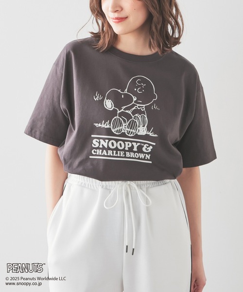 Honeys（ハニーズ）の「スヌーピー／Ｔシャツ（Tシャツ/カットソー・レディース・ピンク/ホワイト/オートミール/スミクロ/サックスブルー・L/M/S）」の19枚目の写真